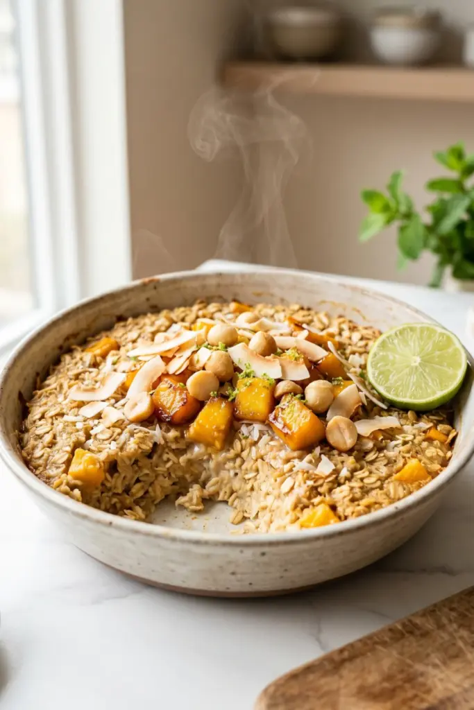 coconut-mango-tropical-baked-oatmeal-cozy-breakfast-recipes