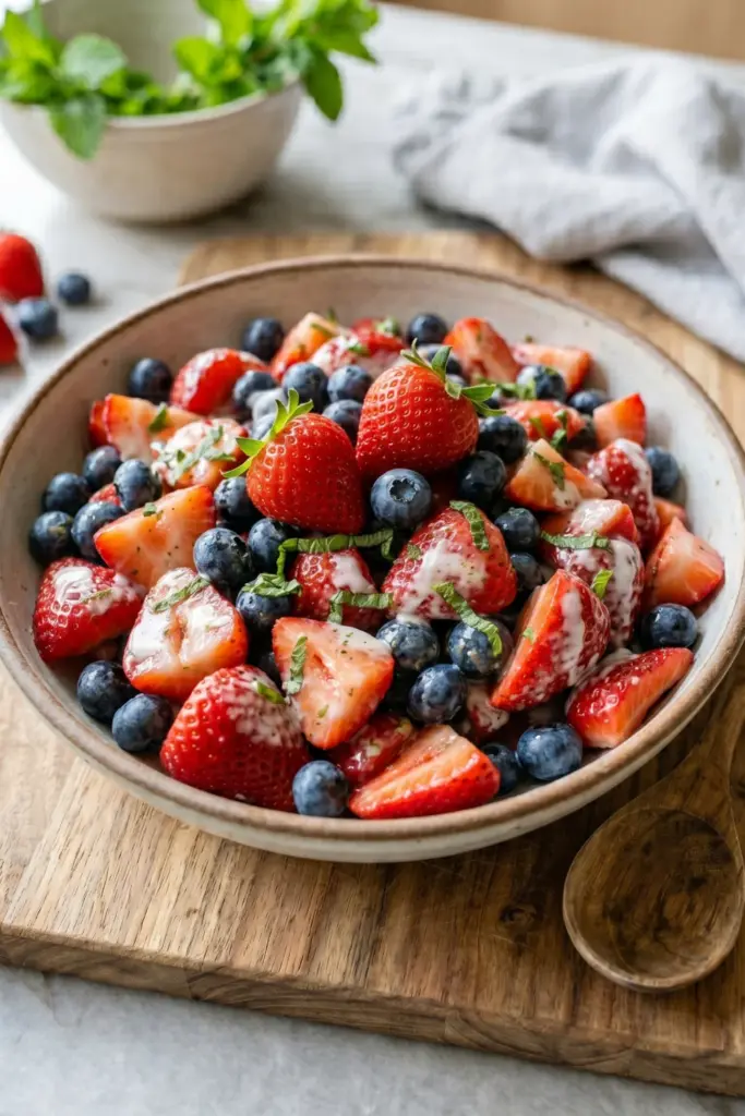 creamy-strawberry-fruit-salad-honey-lime-summer-desserts