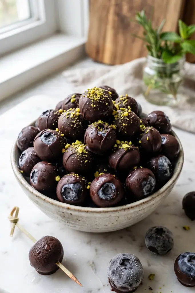 dark-chocolate-covered-frozen-blueberries-healthy-easy-tiktok-summer-dessert