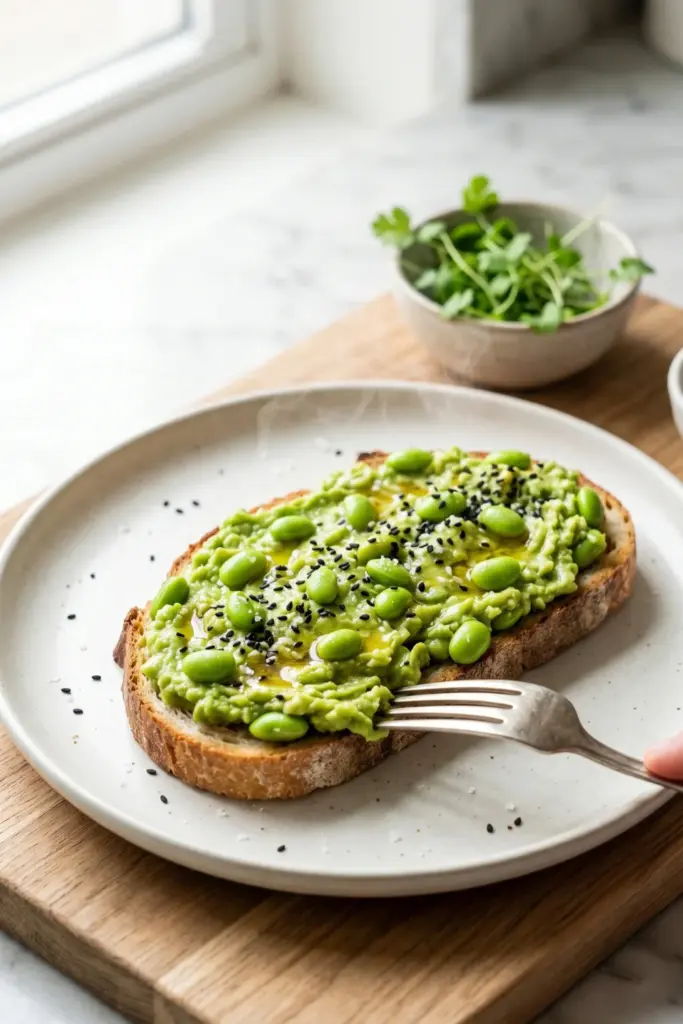 edamame-sesame-avocado-toast-high-protein