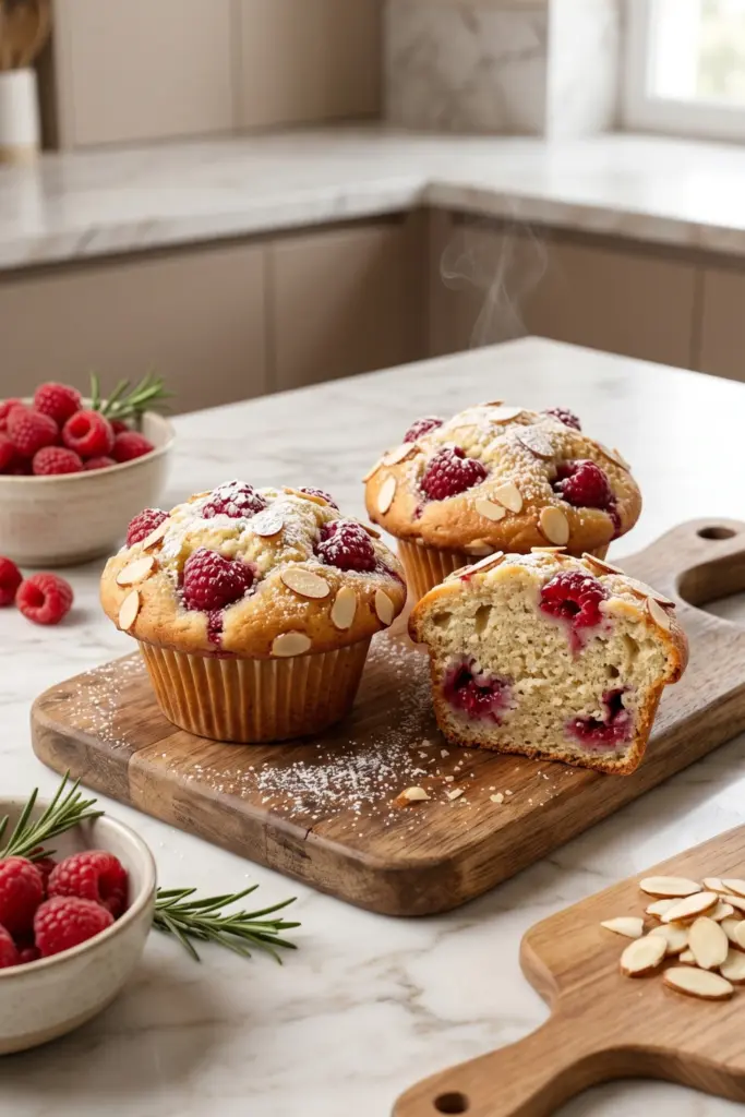 elegant-raspberry-almond-muffins-healthy-low-calorie-breakfast