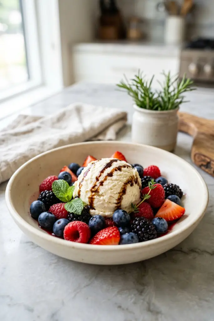 frozen-honey-ricotta-mousse-berries-creamy-summer-desserts