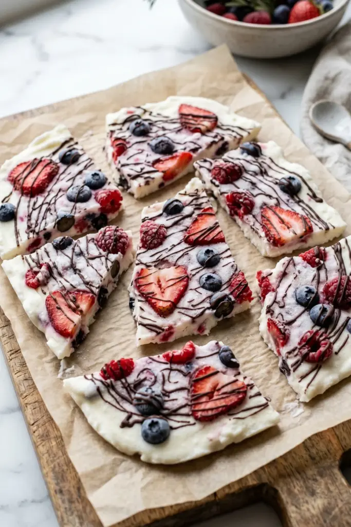 frozen-yogurt-berry-bark-healthy-easy-tiktok-summer-dessert