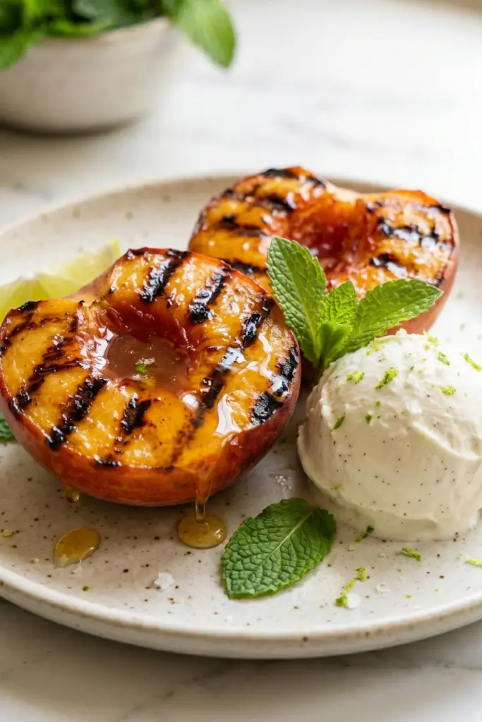 grilled-peach-lime-honey-summer-desserts