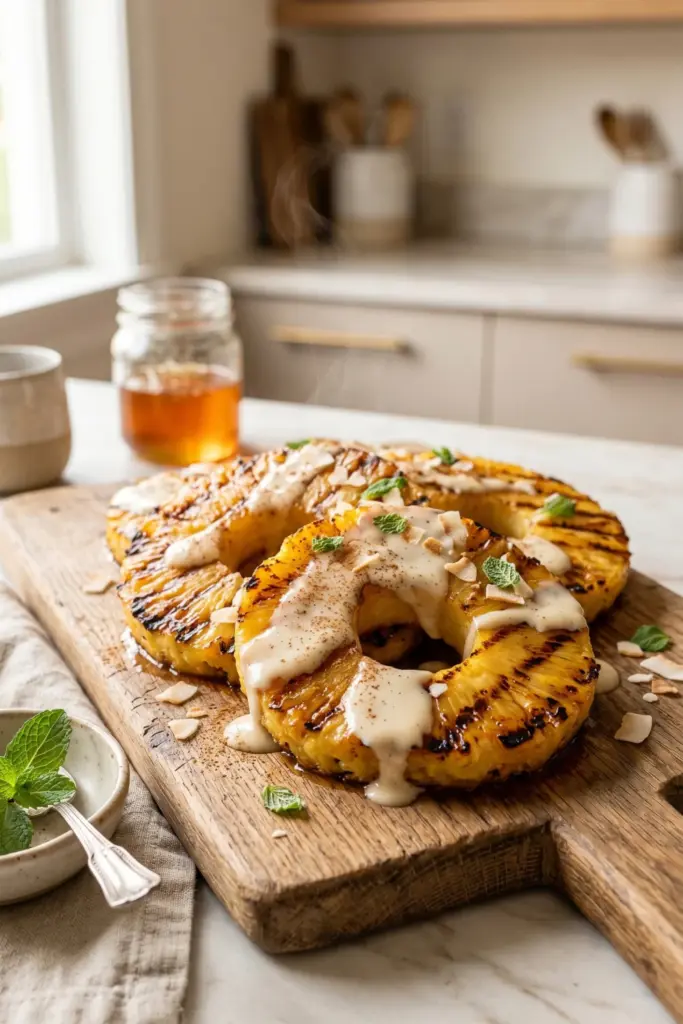 grilled-pineapple-with-honey-yogurt-drizzle-healthy-easy-tiktok-summer-dessert