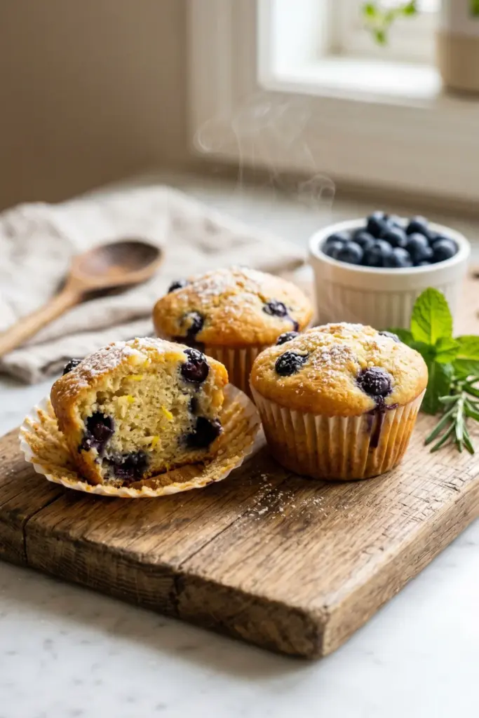 healthy-easy-summer-fourth-july-dessert-recipe-lemon-blueberry-muffins-gluten-free-option
