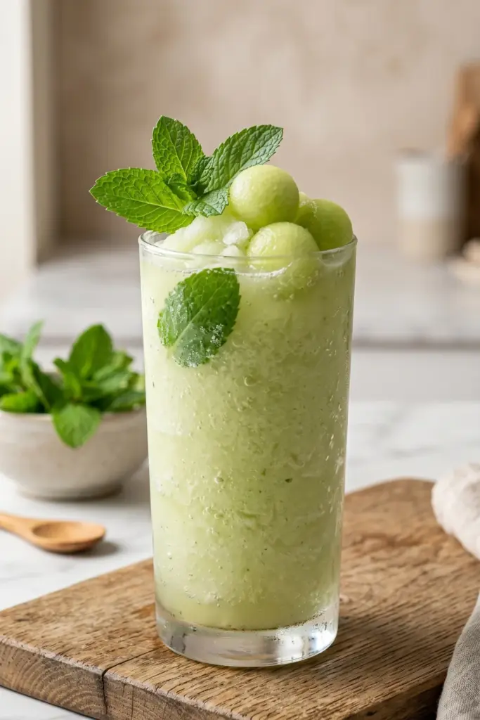 honeydew-melon-mint-slushies-no-bake-summer-desserts