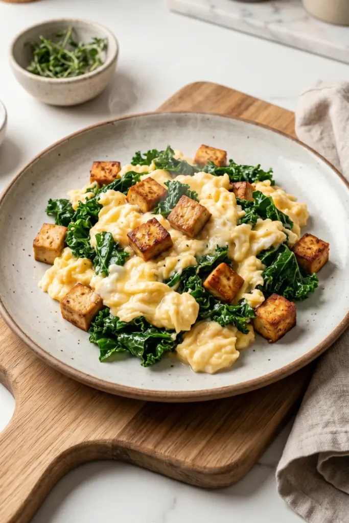 kale-pancetta-smoked-tofu-crisp-luxury-scrambled-veggie-breakfast-ideas