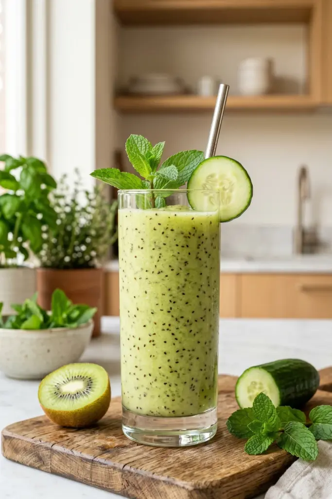 kiwi-cucumber-mint-detox-tropical-smoothie-breakfast