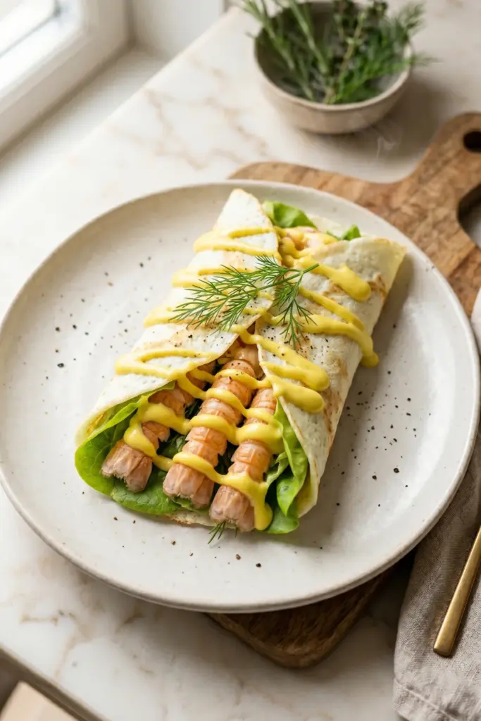 langoustine-lemon-aioli-egg-white-wrap-ceramic-plate-luxury-breakfast-wraps