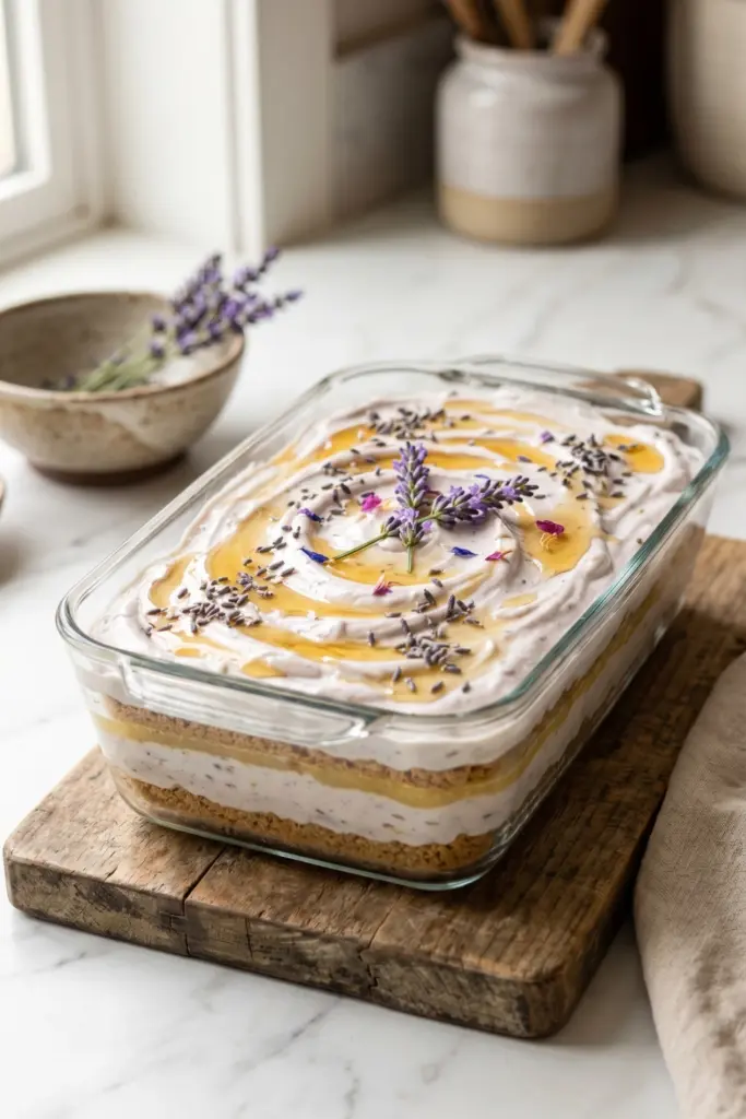 lavender-honey-greek-yogurt-icebox-cake-creamy-summer-desserts