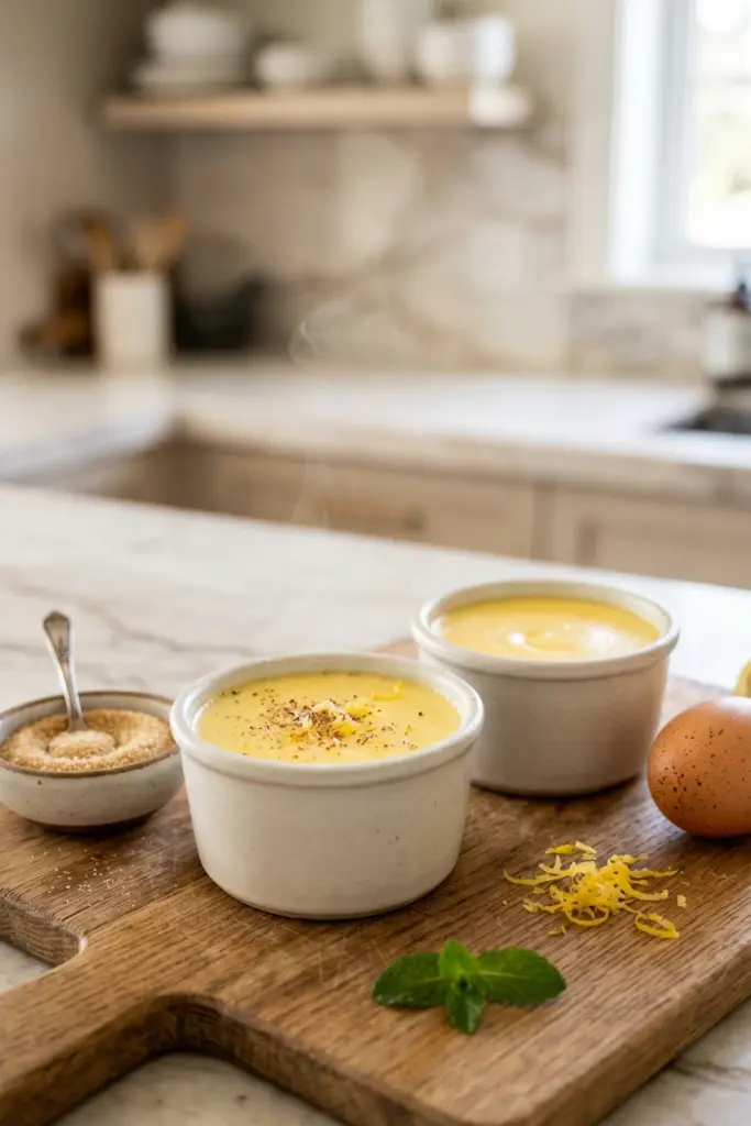 lemon-custard-cups-baked-steamed-creamy-summer-desserts