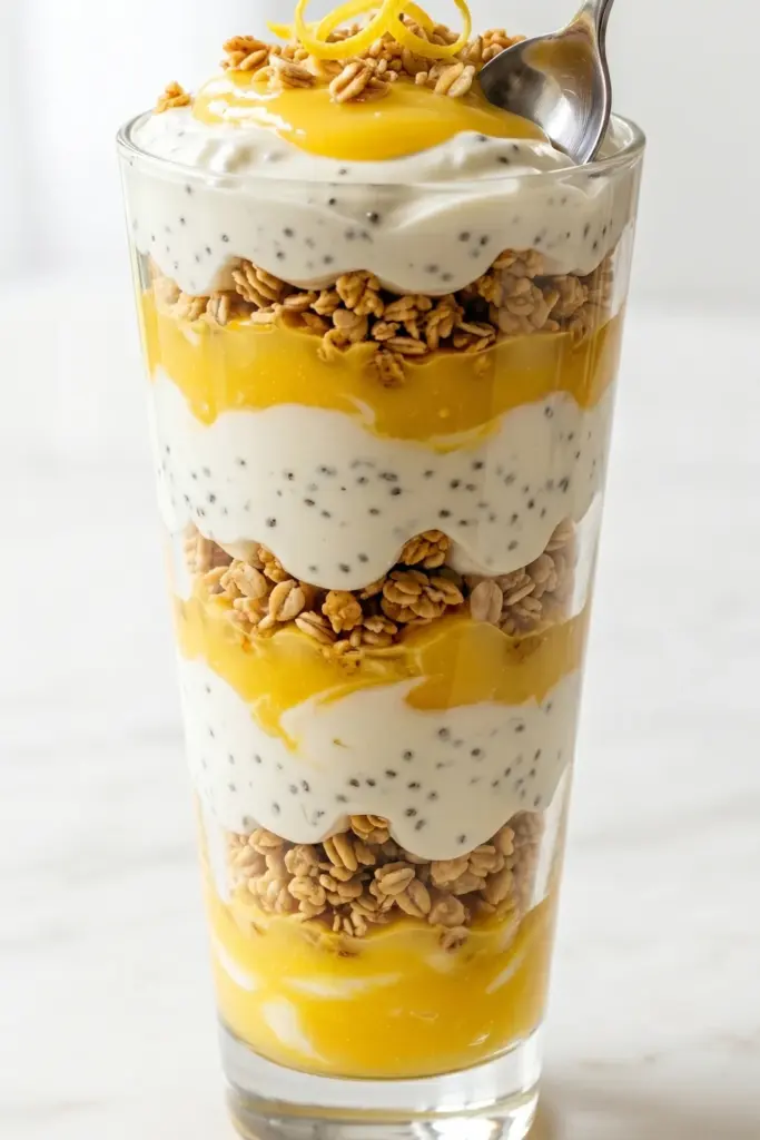lemon-yogurt-parfait-granola-creamy-summer-desserts