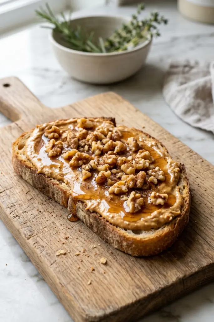 maple-walnut-peanut-butter-protein-toast