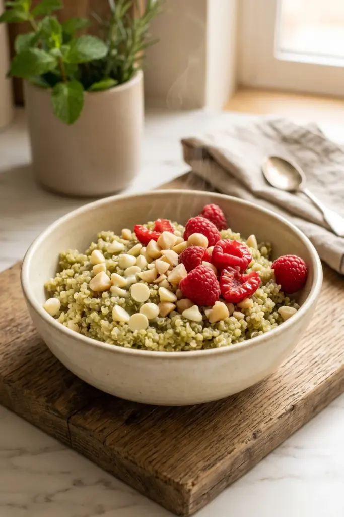 matcha-white-chocolate-quinoa-cozy-breakfasts