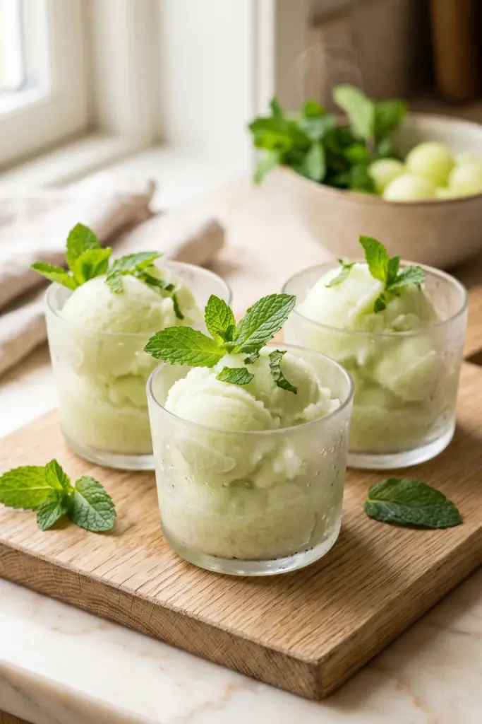 melon-sorbet-mint-cups-summer-mini-dessert