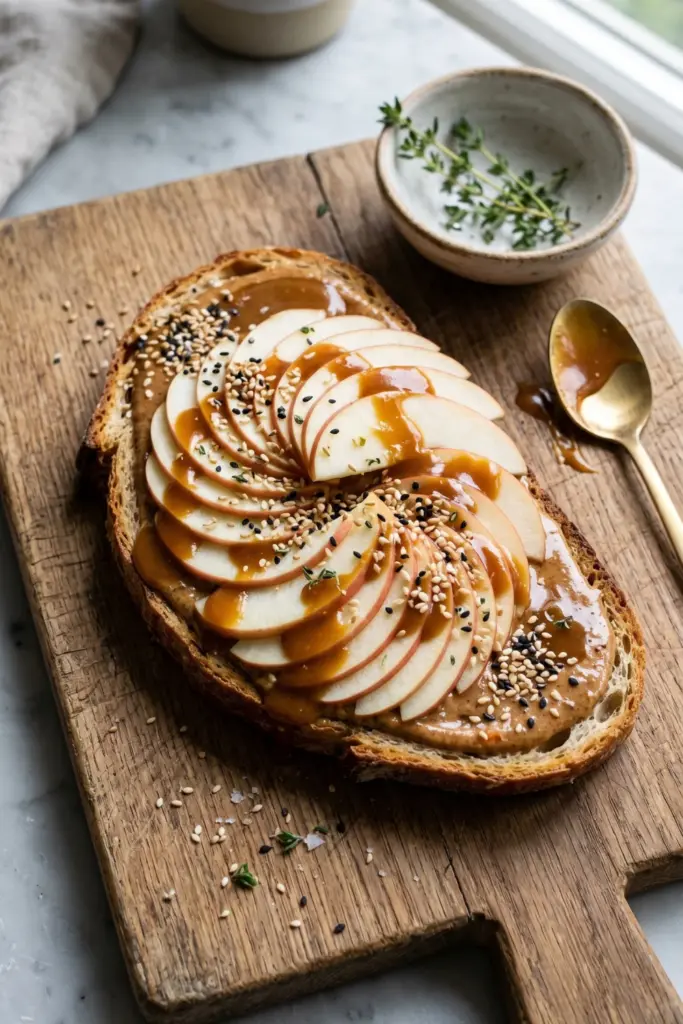 miso-caramel-apple-almond-butter-toast-luxury