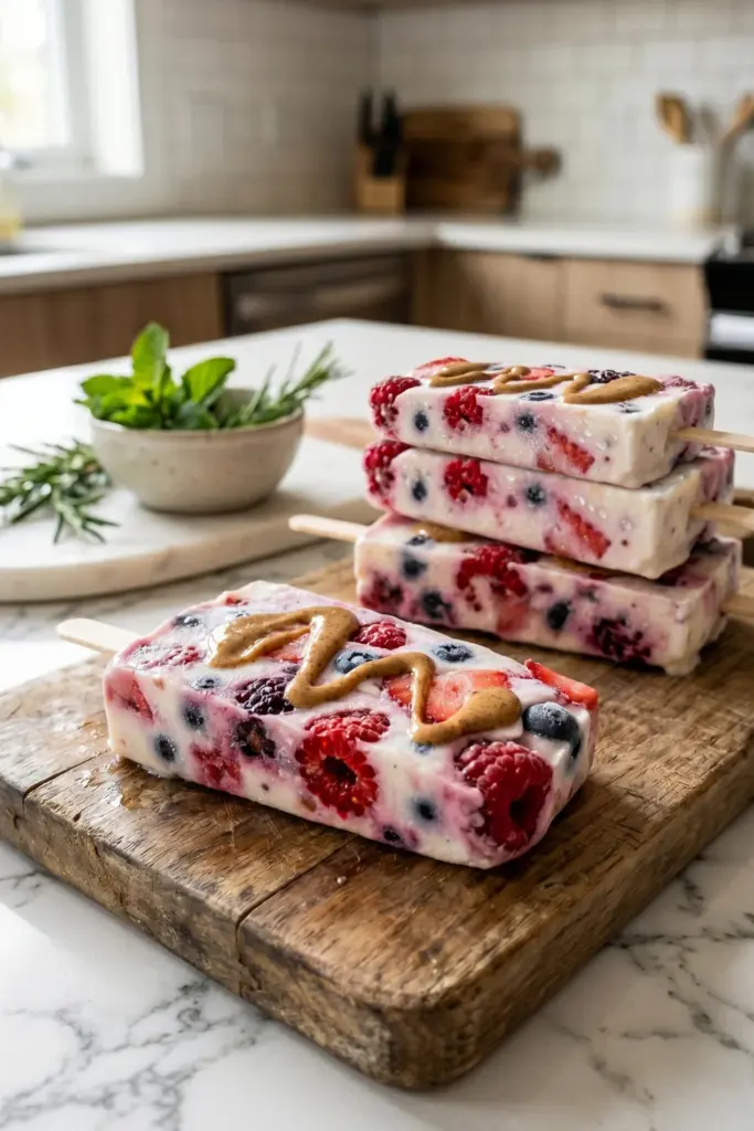 no-bake-berry-yogurt-frozen-bars-healthy-summer-desserts