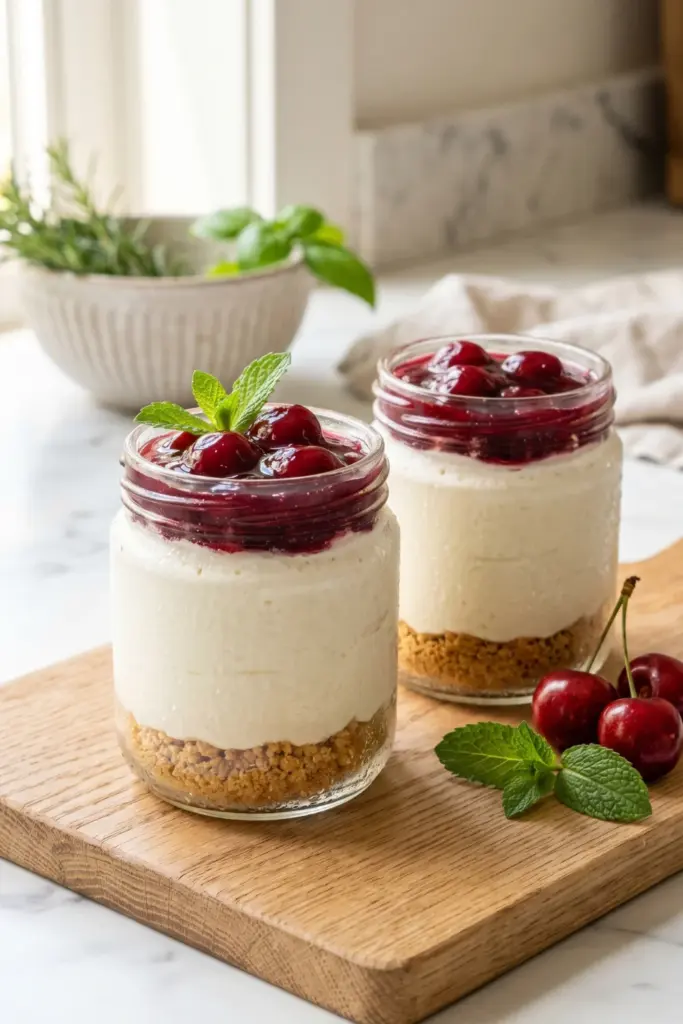 no-bake-cottage-cheese-cheesecake-jars-healthy-easy-summer-high-protein-dessert-recipe-ideas