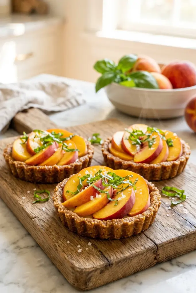 no-bake-peach-basil-tartlets-pool-party-desserts