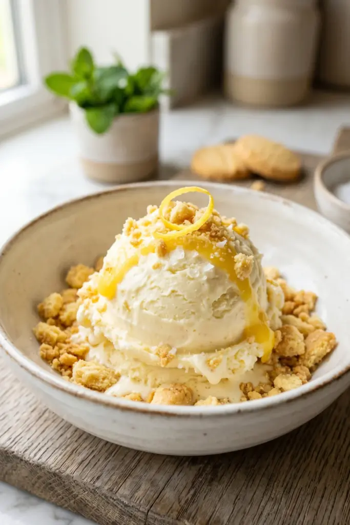 no-churn-lemon-ice-cream-shortbread-crumbs-creamy-summer