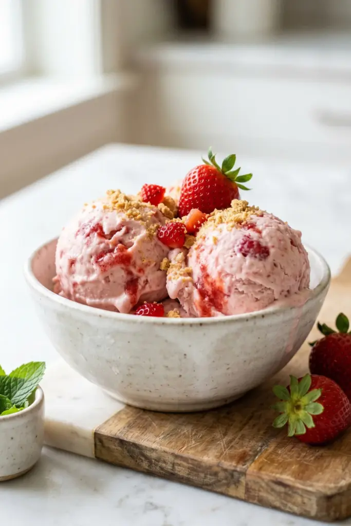 no-churn-strawberry-ice-cream-summer-desserts