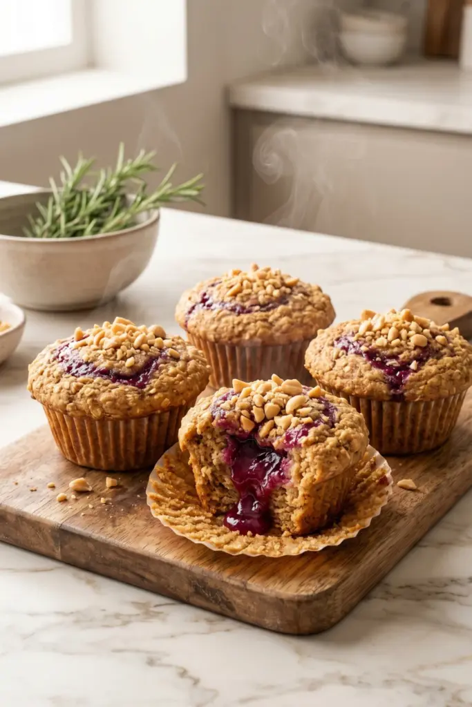 nostalgic-peanut-butter-jelly-muffins-healthy-low-calorie-breakfast