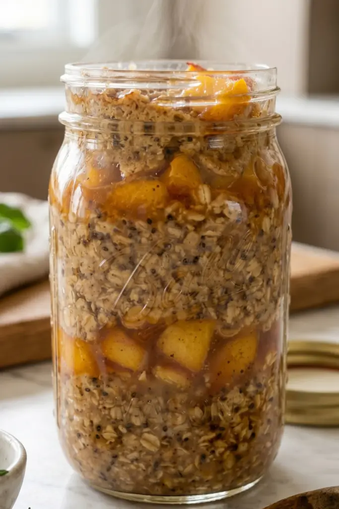 oatmeal-peach-cobbler-breakfast-jar