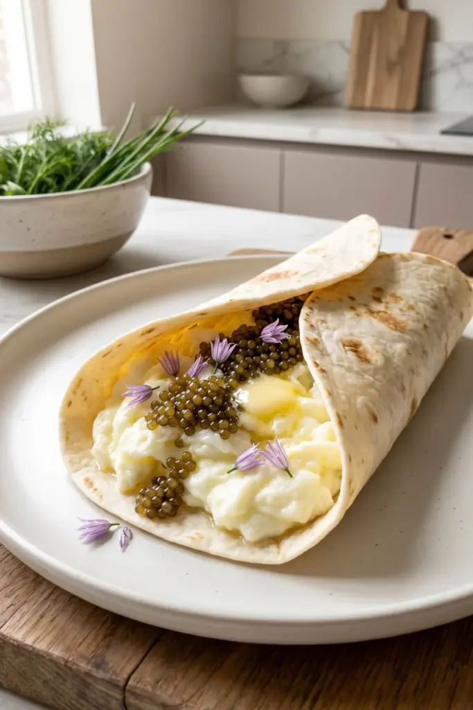 osetra-caviar-chive-blossom-egg-white-wrap-luxury-breakfast-wraps