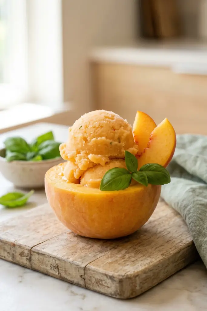peach-basil-sorbet-no-churn-fancy-summer-dessert