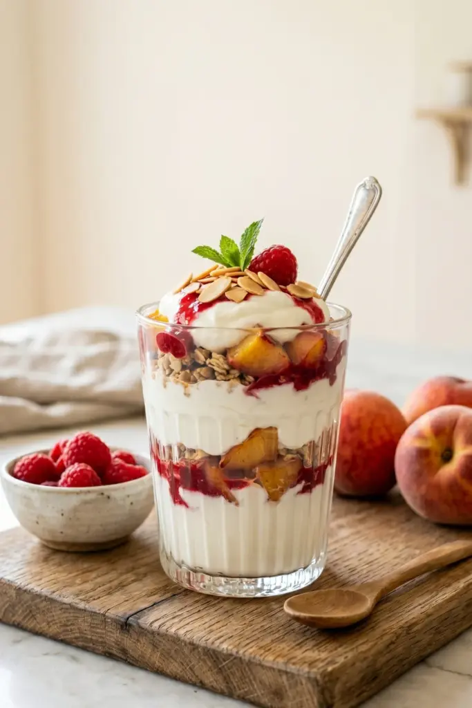 peach-melba-yogurt-parfaits-summer-mini-dessert