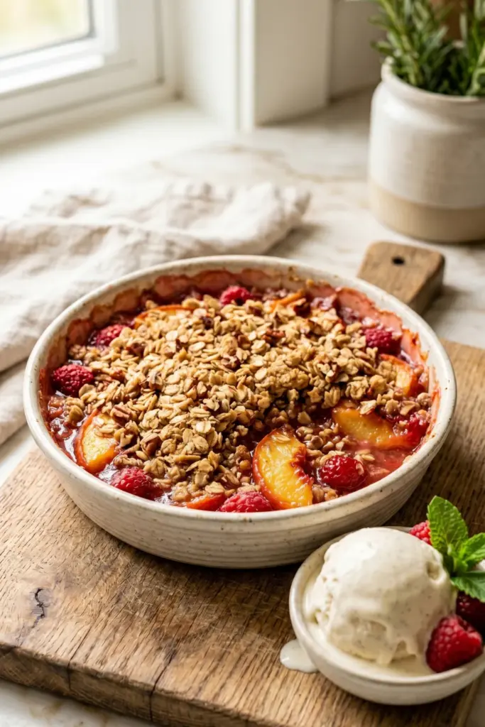 peach-raspberry-crumble-no-sugar-summer-fruit-desserts