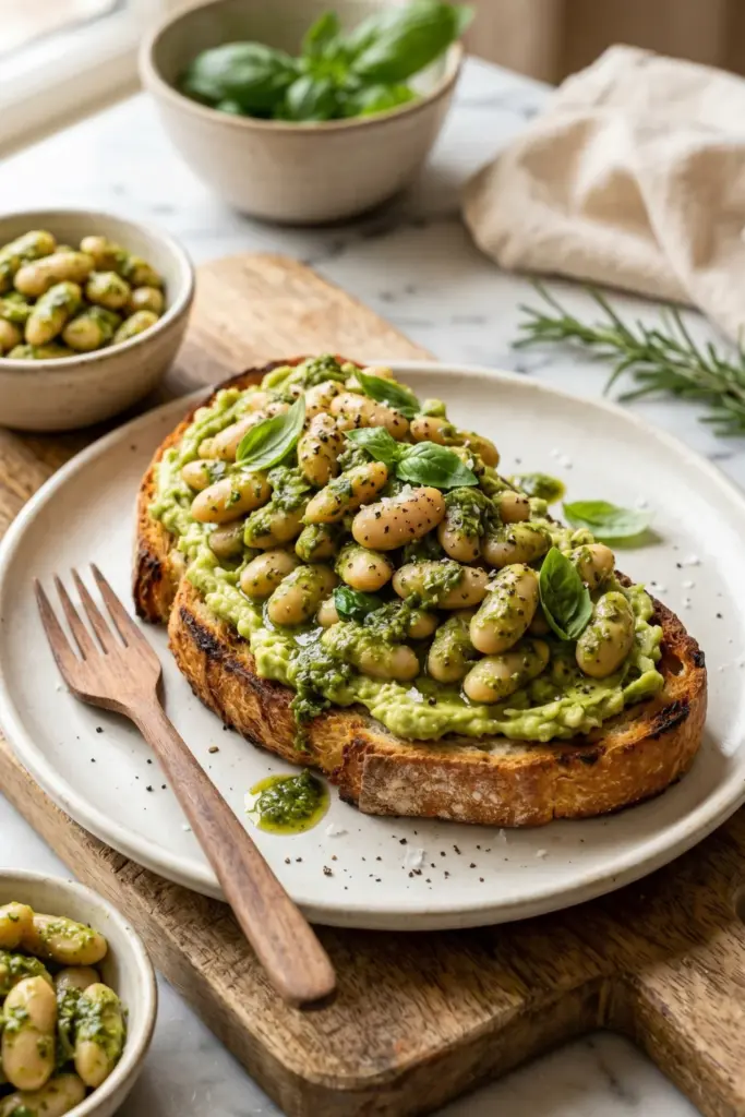 pesto-white-beans-avocado-toast-high-protein