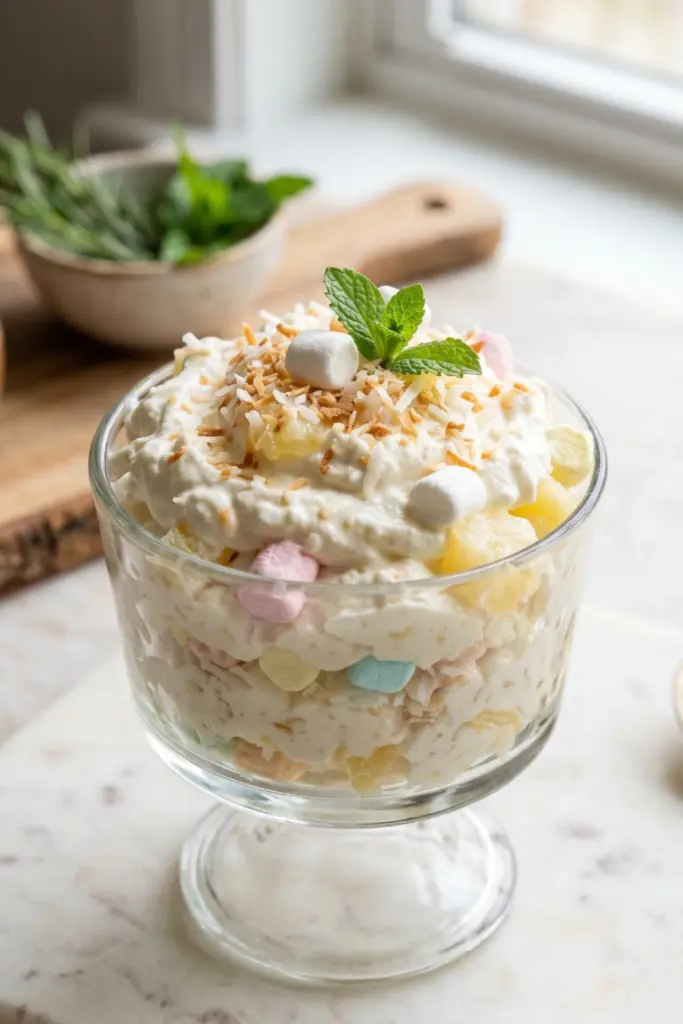 pineapple-coconut-fluff-dessert-salad-creamy-summer-desserts