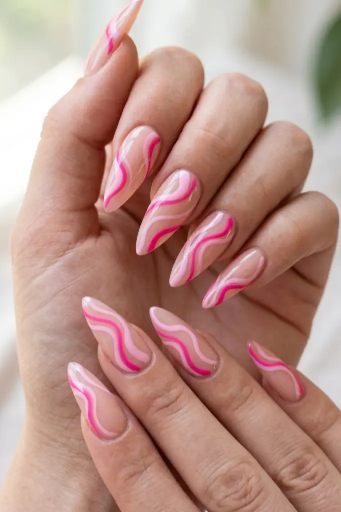 pink-pearl-glazed-donut-nails-girly-stiletto-summer-designs-ideas