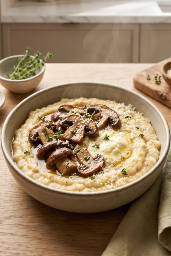 porcini-mushroom-mascarpone-polenta-bowl-luxury-breakfast-burrito