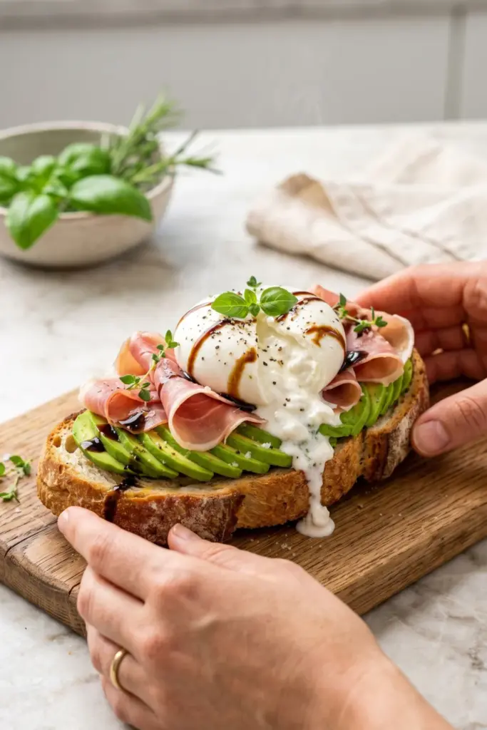 prosciutto-burrata-avocado-toast-high-protein