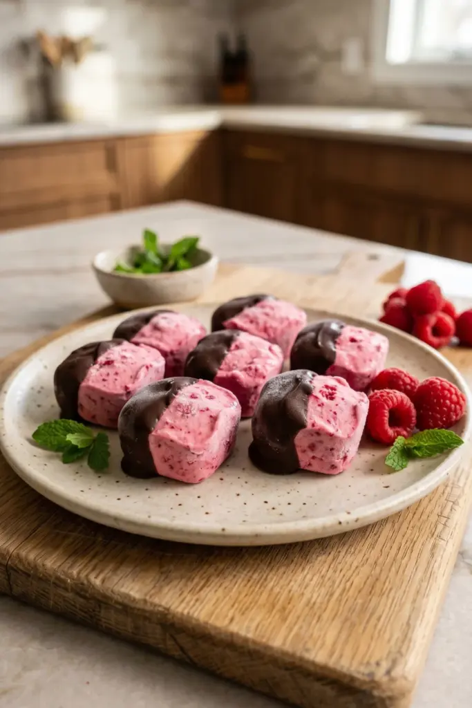 raspberry-cottage-cheese-frozen-yogurt-bites-summer-dessert