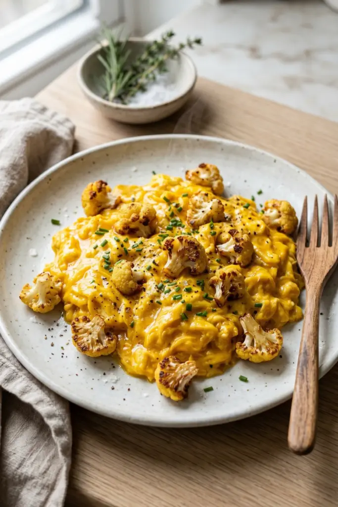 roasted-cauliflower-turmeric-golden-eggs-luxury-scrambled-veggie-breakfast-ideas