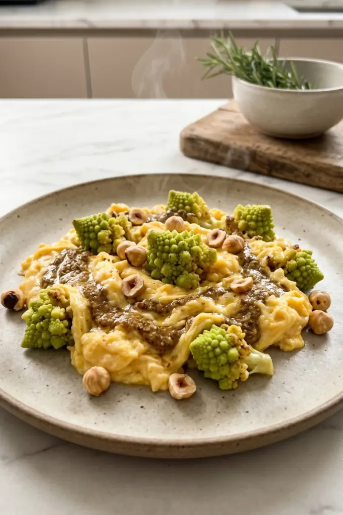 romanesco-hazelnut-pesto-luxury-scrambled-veggie-breakfast-ideas