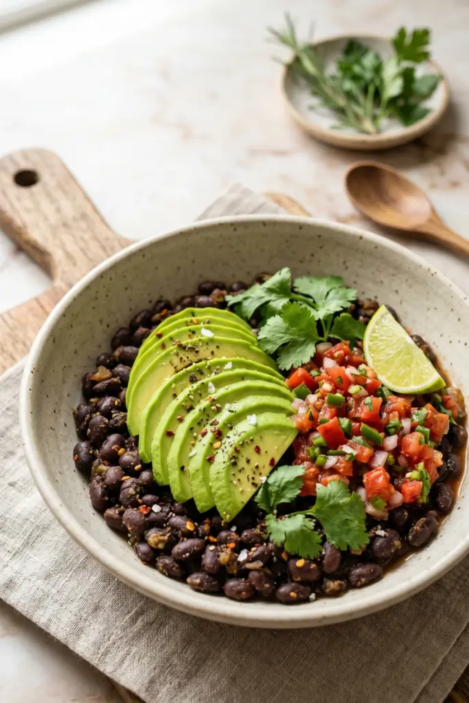 savory-black-bean-avocado-bowl-high-fiber-breakfasts