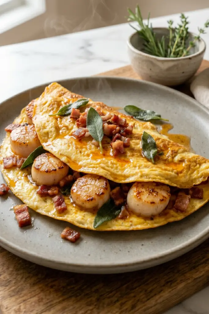 scallop-pancetta-omelet-sage-luxury-keto-breakfast