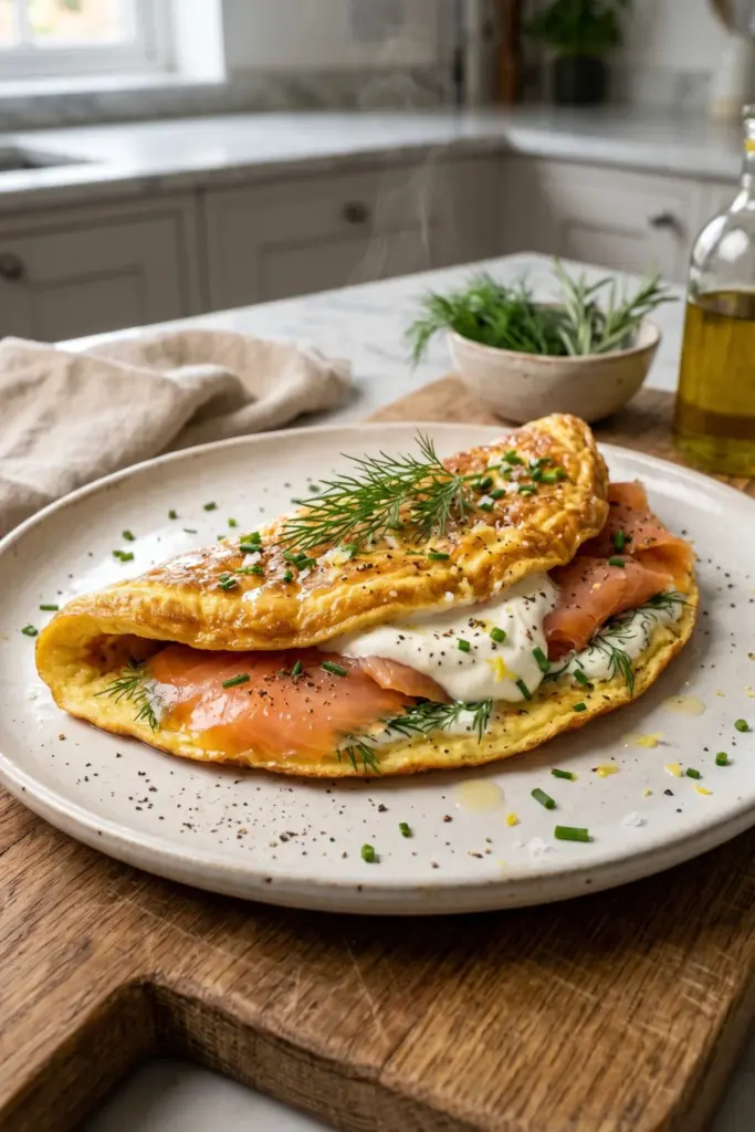 smoked-salmon-creme-fraiche-omelet-luxury-keto-breakfast