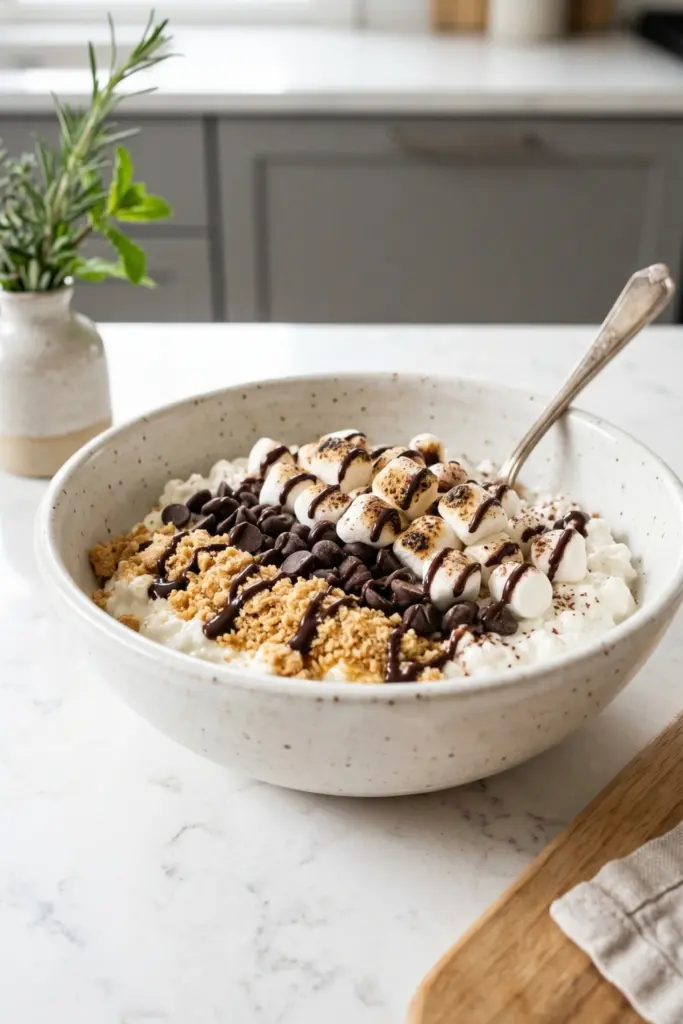 s'mores-bowl-healthy-cottage-cheese-breakfast-ideas