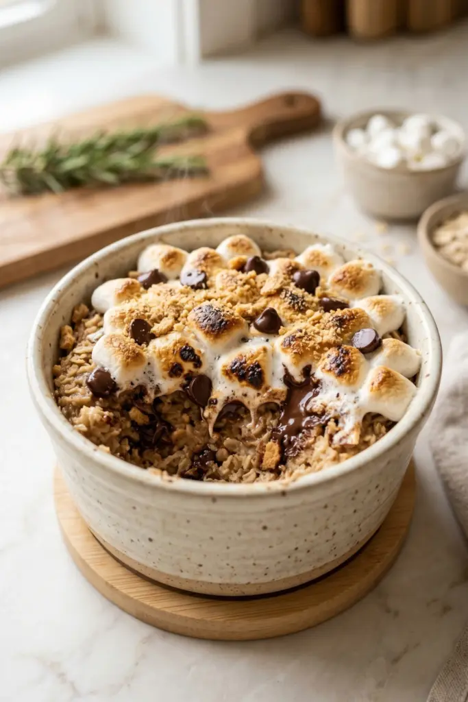 smores-graham-marshmallow-chocolate-baked-oatmeal-cozy-breakfast-recipes