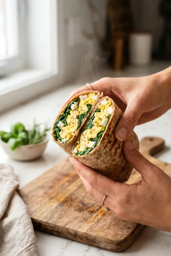spinach-feta-breakfast-wrap-busy-mornings