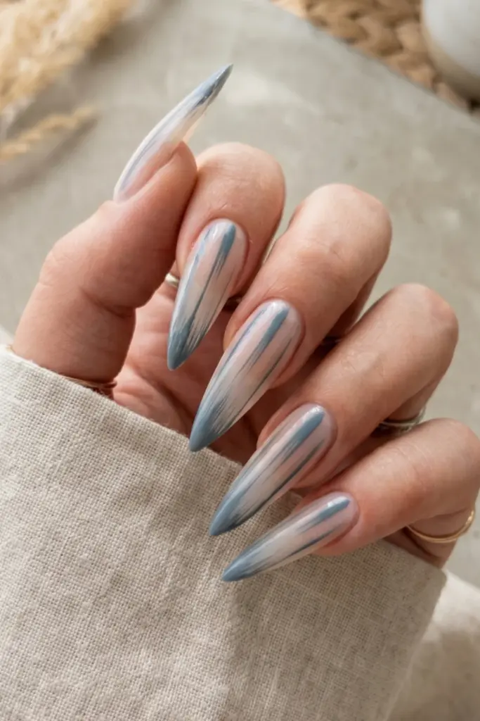 steel-blue-stiletto-streaks-blue-abstract-summer-nail-designs-ideas
