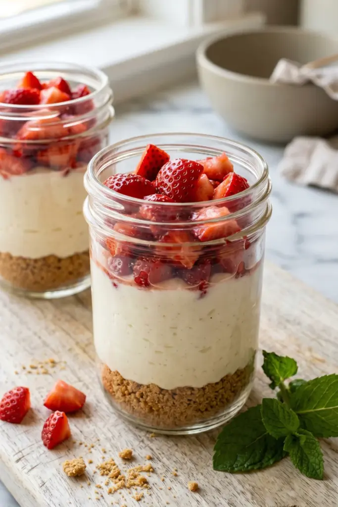 strawberry-cottage-cheese-cheesecake-jars-summer-dessert