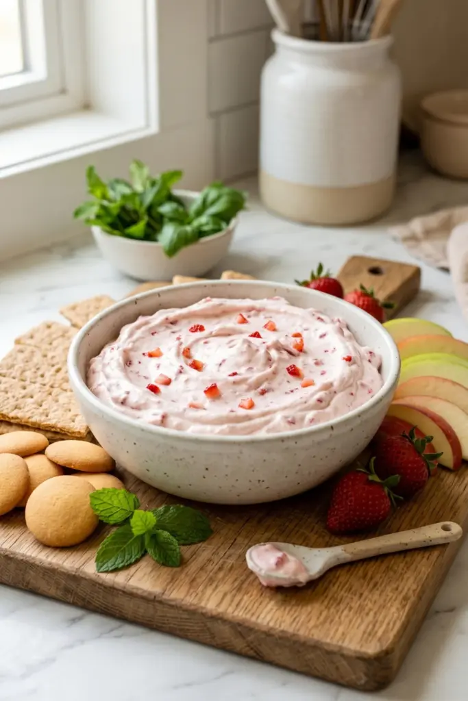 strawberry-cream-cheese-dip-with-cookies-summer-desserts