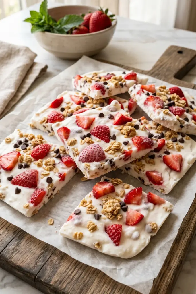 strawberry-greek-yogurt-bark-summer-desserts